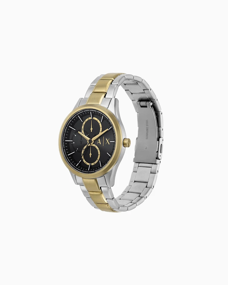 Multifunction watch in two-tone steel