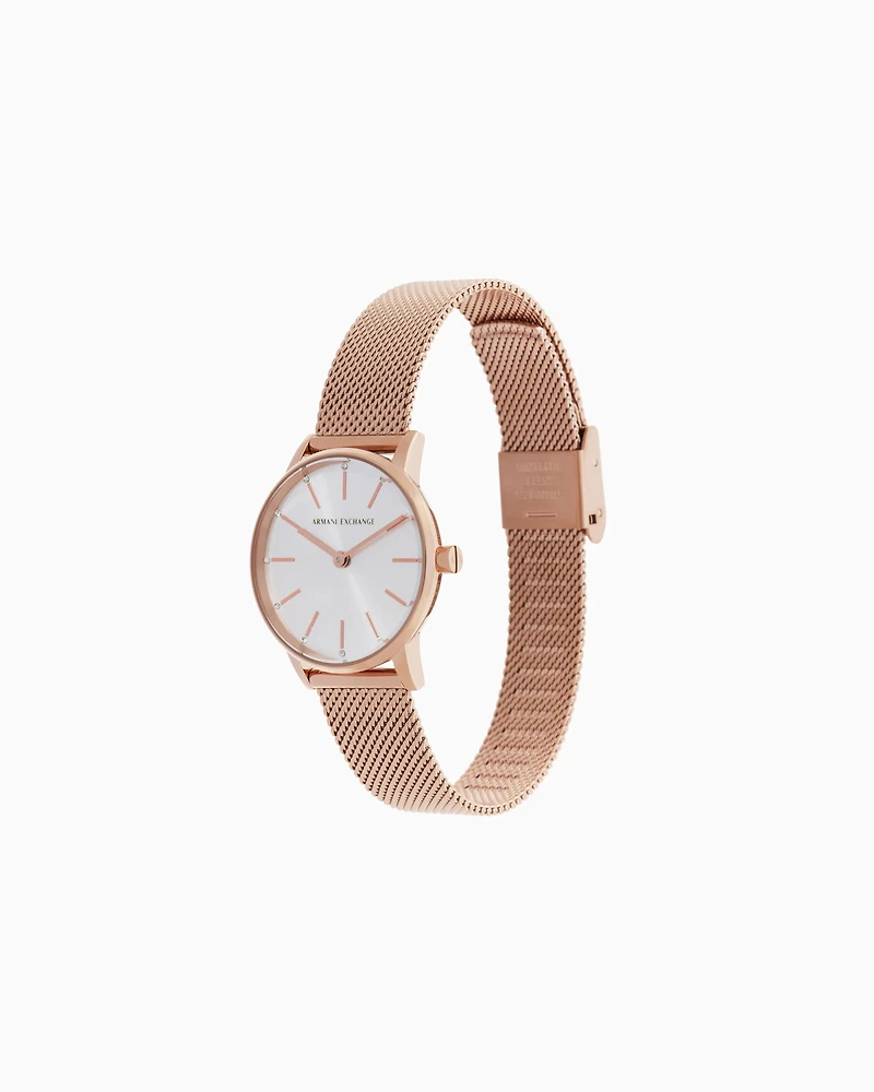 Armani Exchange - Armani Exchange Two-Hand Rose Gold-Tone Stainless Steel Watch and Bracelet Gift Set, Woman, Multicoloured, Size: TU