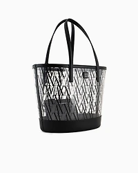 Transparent shopper bag with allover logo