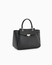 Handbag with flap and metal details