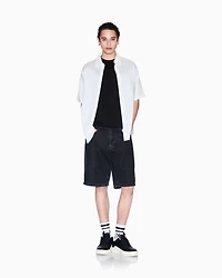 Cotton denim baggy shorts