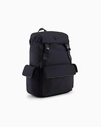 Rectangular backpack with external pockets