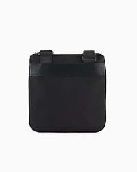 Flat shoulder bag with logo