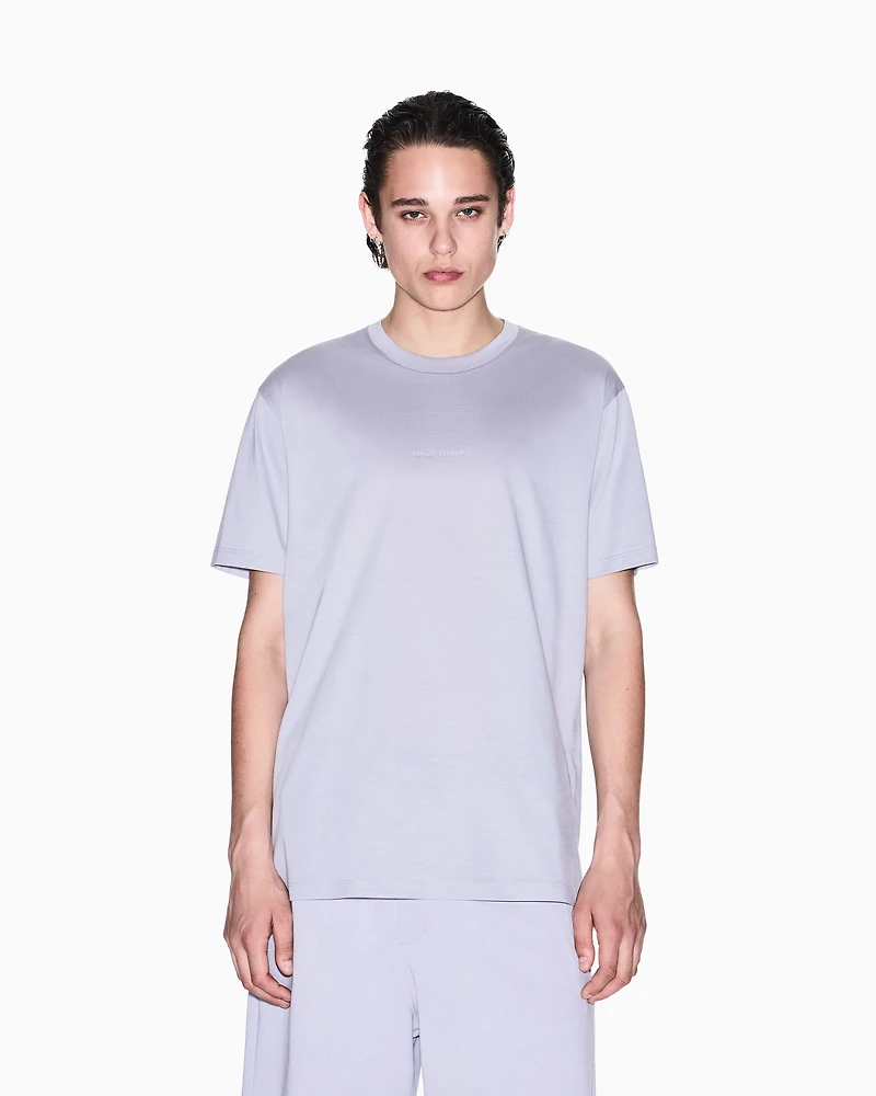 Regular fit mercerised cotton T-shirt
