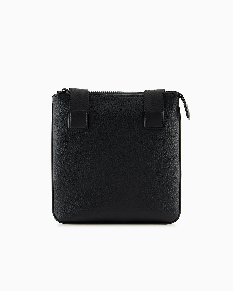 Flat shoulder bag with logo