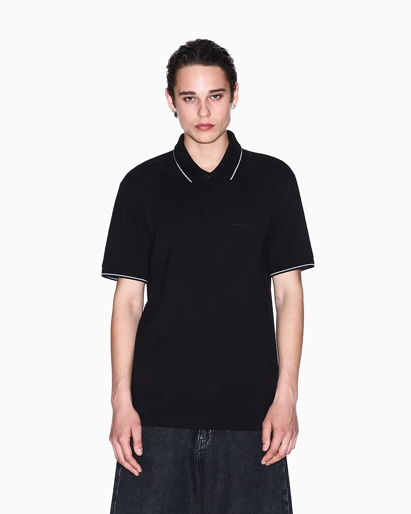 Regular fit mercerised cotton polo
