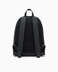 Backpack with monogram and stripes