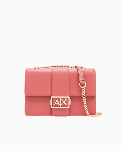 Armani Exchange - Shoulder bag with metal logo, Woman, Pink, Size: TU