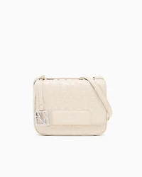 Armani Exchange - Allover logo shoulder bag, Woman, Beige, Size: TU
