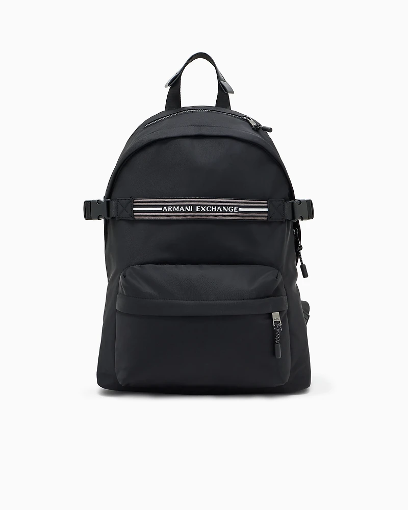 Backpack with logo stripe