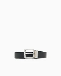 Leather belt with logo