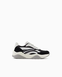 Leather sneakers with contrasting inserts