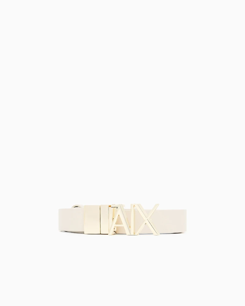 Reversible belt with gold logo
