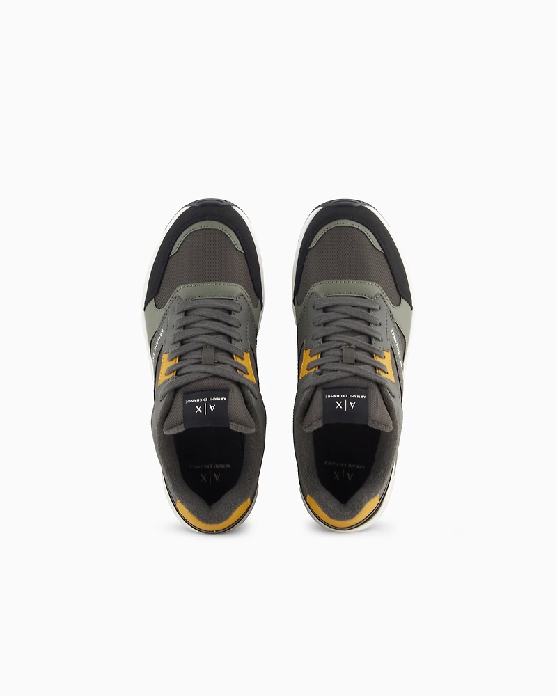 Sneakers with contrasting inserts