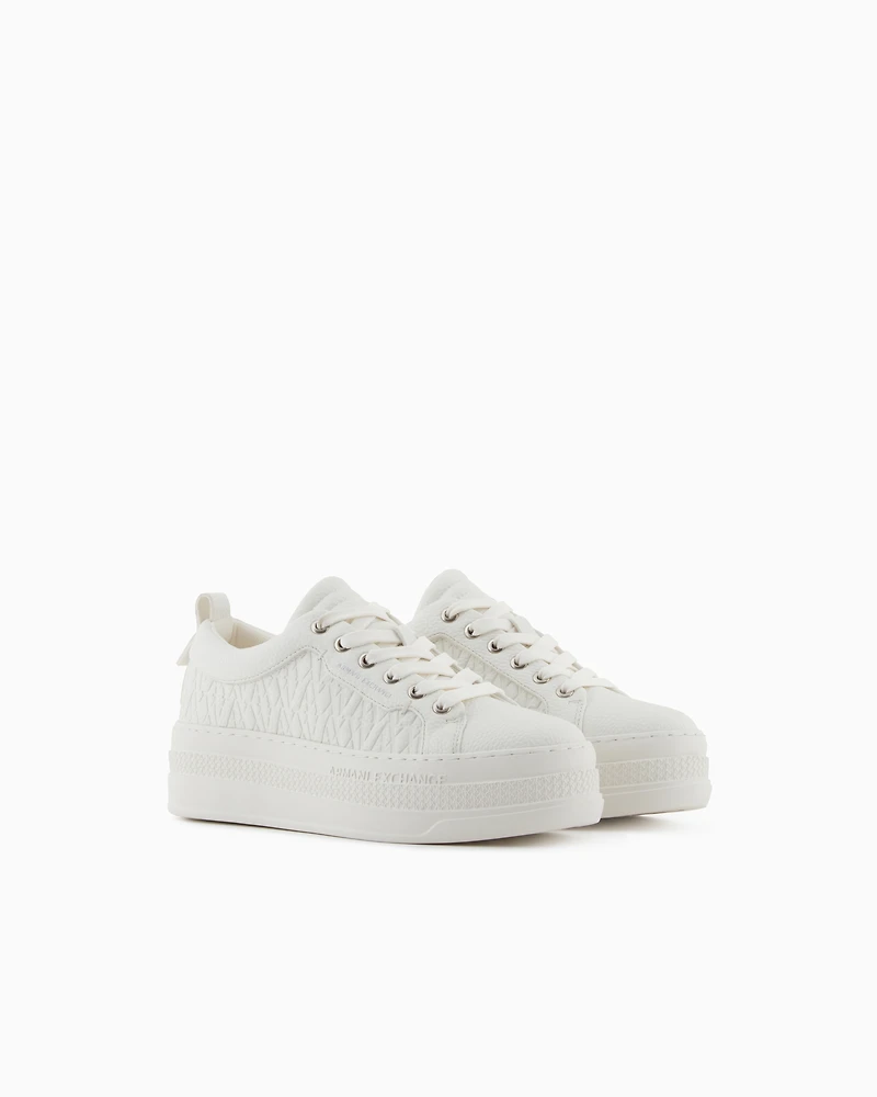 ALL OVER EMBOSSED LOGO SNEAKERS