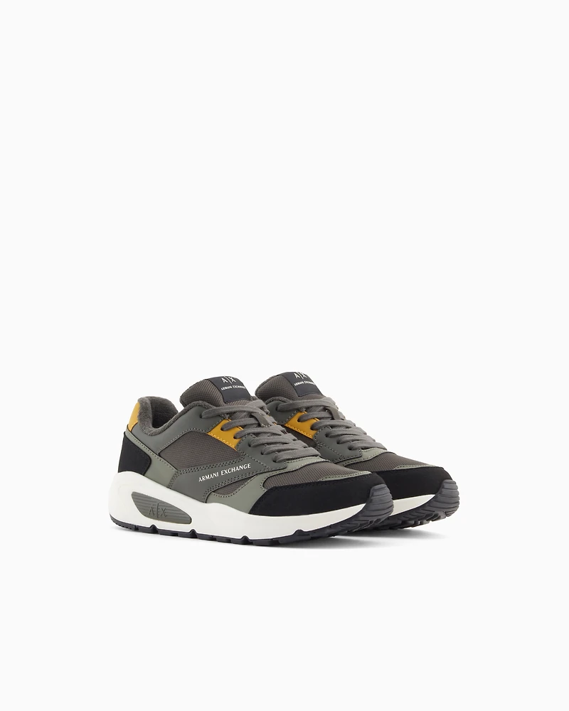Sneakers with contrasting inserts