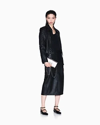 Leather longuette skirt