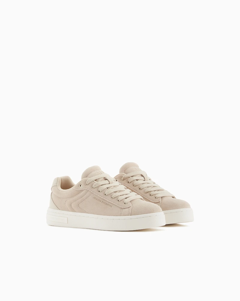 Leather sneakers with embossed details