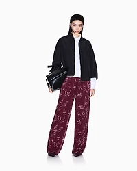 Pleated trousers chiffon foliage