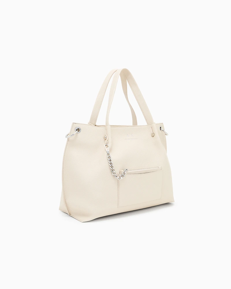 Armani Exchange - Shopper bag with clutch, Woman, Beige, Size: TU