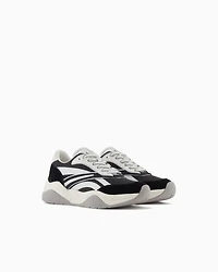 Leather sneakers with contrasting inserts