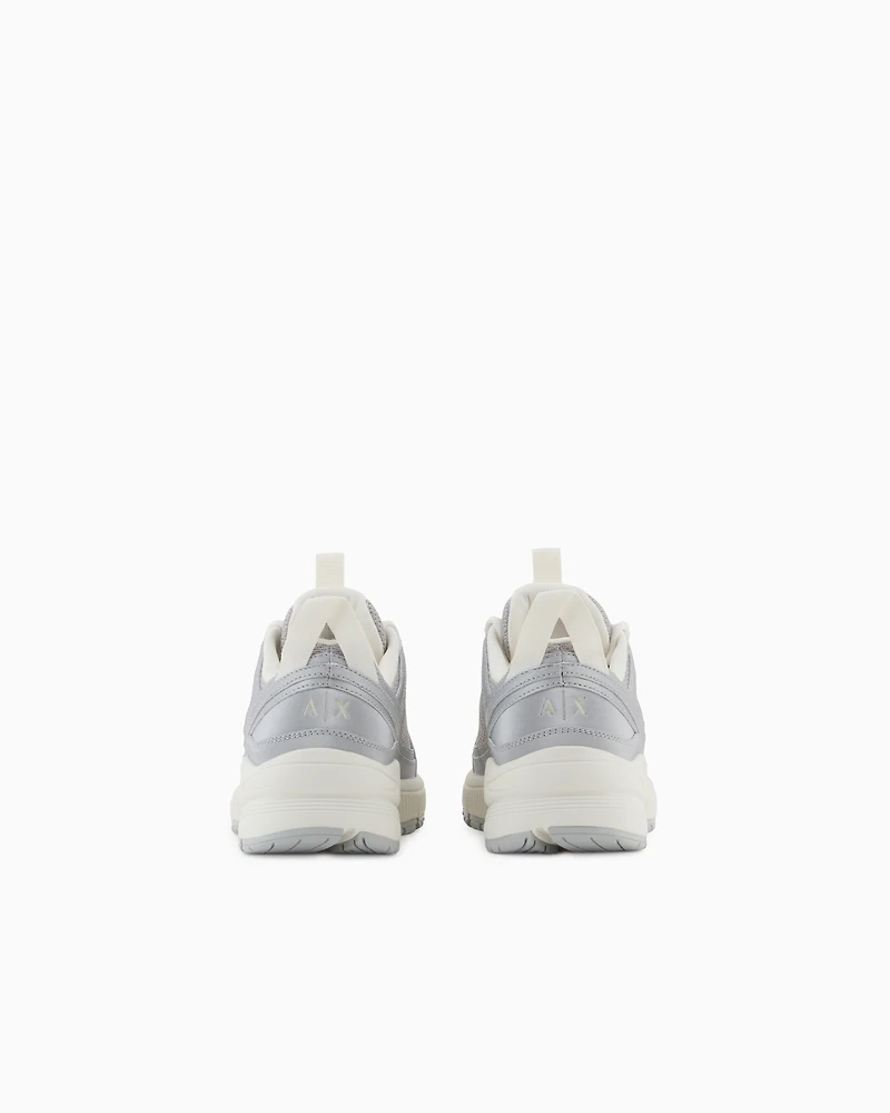 Armani Exchange - Sneakers, Woman, Silver, Size: