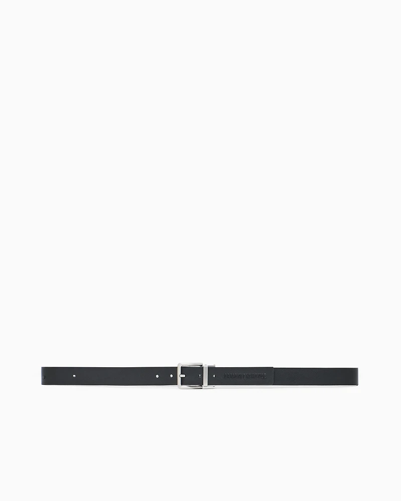 Leather belt with logo