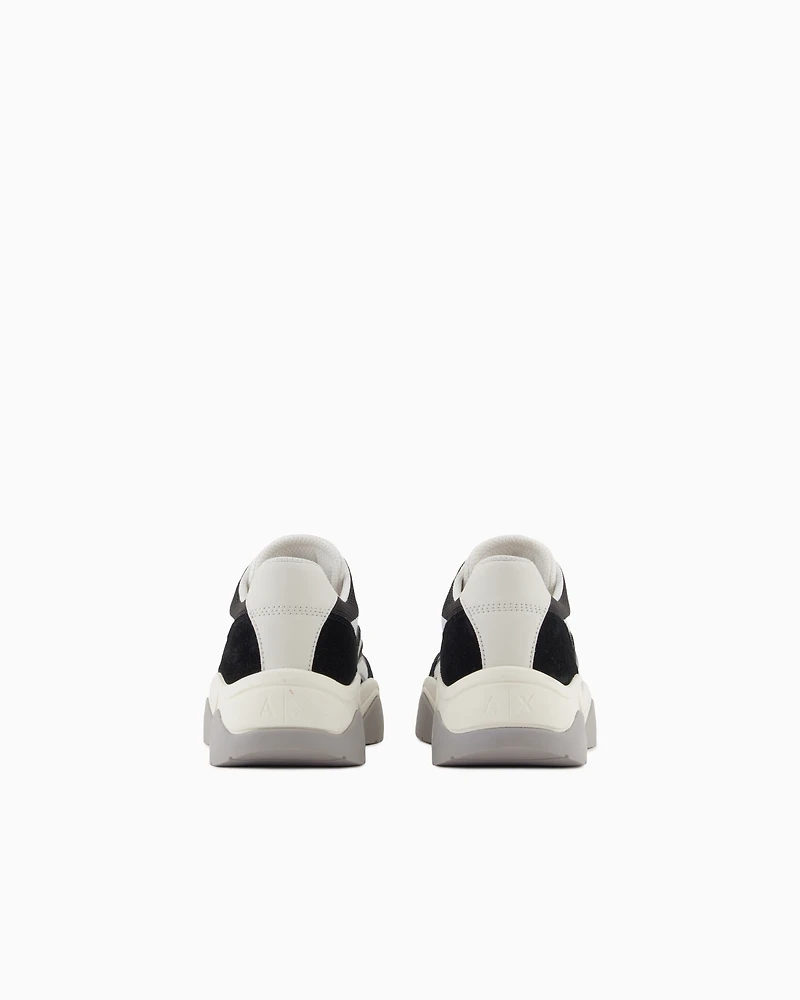 Leather sneakers with contrasting inserts
