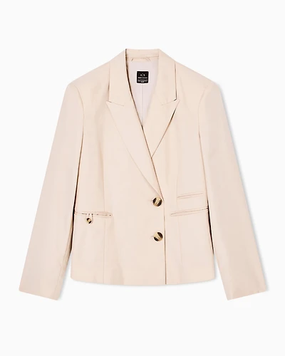 Jacket with off-center buttons