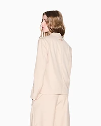 Jacket with off-center buttons