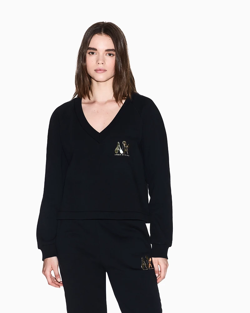 Armani Exchange - Sweatshirts without Hood, Woman, Black, Size: