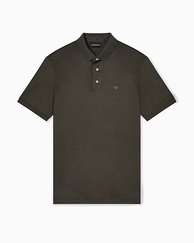 Emporio Armani - ASV Lyocell-blend jersey polo shirt, Man, Green, Size: M