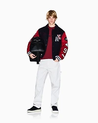 College bomber jacket with patch