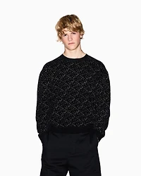 Crew neck sweater with allover logo