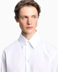 Emporio Armani - Cotton poplin shirt, Man, White, Size: 36