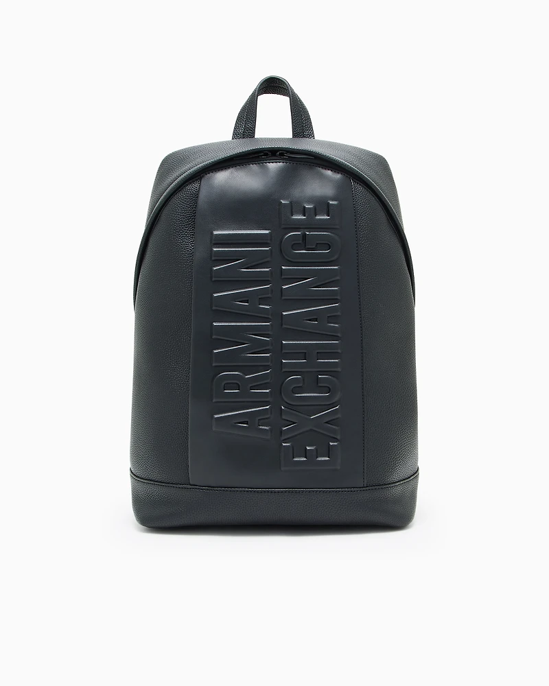 Backpack with embossed logo
