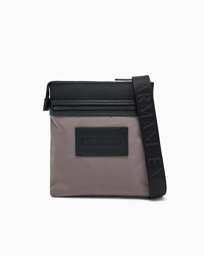Two-tone shoulder bag with logo
