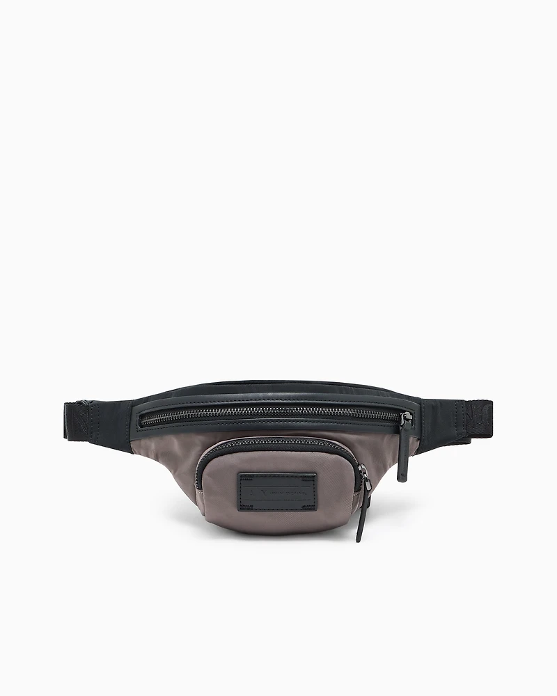 Two-tone bum bag with logo