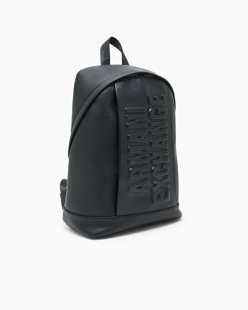 Backpack with embossed logo