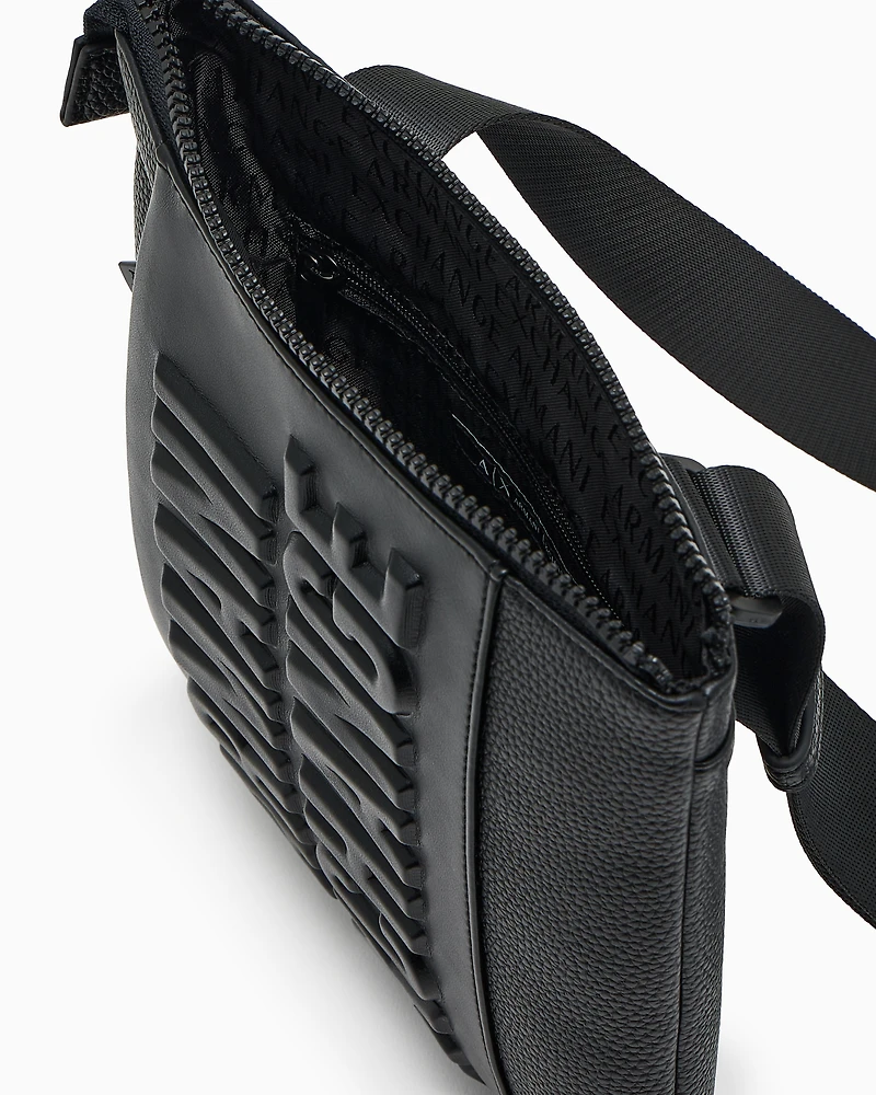Shoulder bag with embossed logo