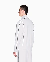 Full-zip sweatshirt with contrasting piping