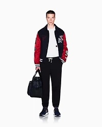 Cotton blend pique trousers