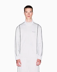 Full-zip sweatshirt with contrasting piping