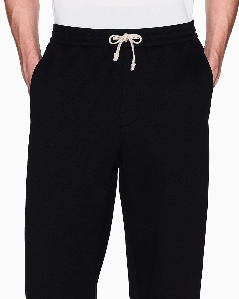 Cotton blend pique trousers
