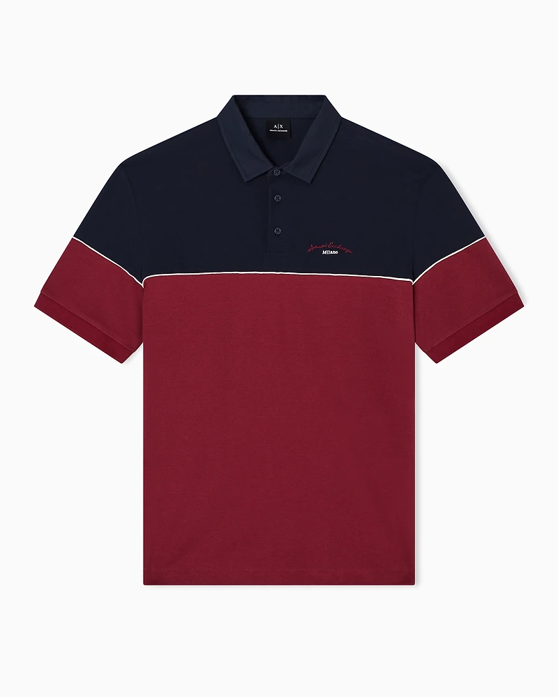 Regular fit two-tone polo