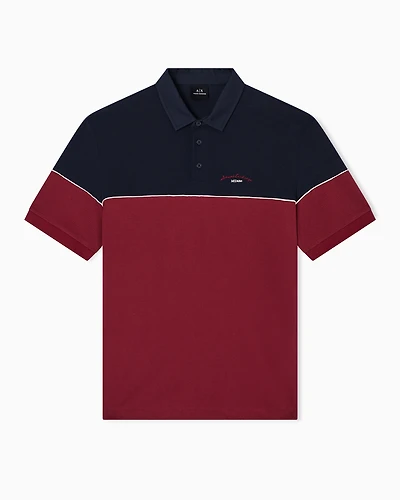 Regular fit two-tone polo