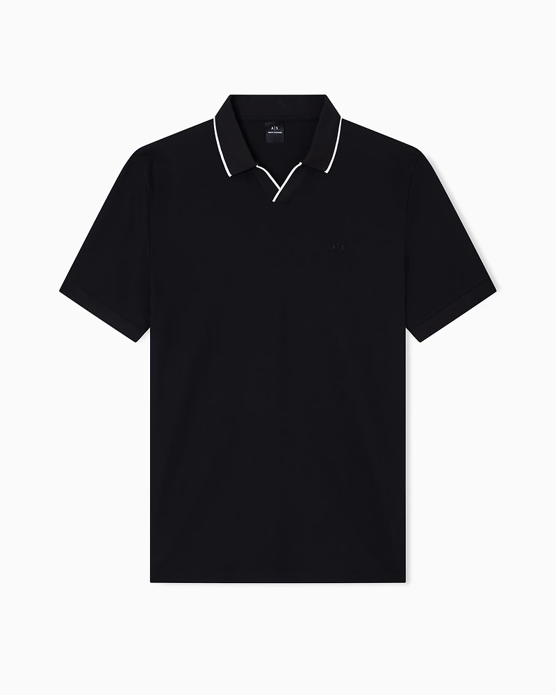 Polo shirt with contrasting profiles