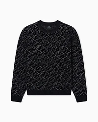 Crew neck sweater with allover logo