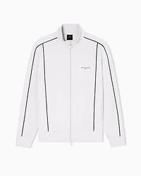 Full-zip sweatshirt with contrasting piping