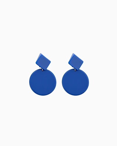 Emporio Armani - Oversized hoop pendant earrings, Woman, Blue, Size: TU